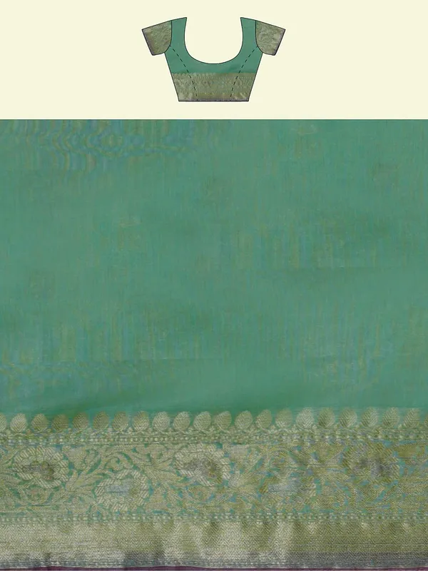 Sea_Green_Cotton_Silk_Banarasi_Sarees_For_Women