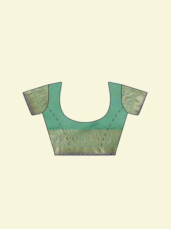Sea_Green_Cotton_Silk_Banarasi_Sarees_For_Women