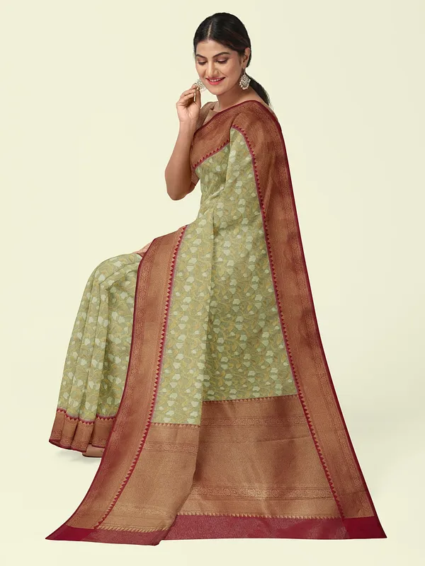 Off_White_Cotton_Blend_Banarasi_Sarees_For_Women