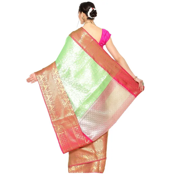 Green_Kanchi_Silk/Brocade_Banarasi_Sarees_For_Women