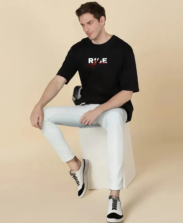 Black_Oversized_Printed_Half_Sleeve_Cotton_T-Shirt_For_Men