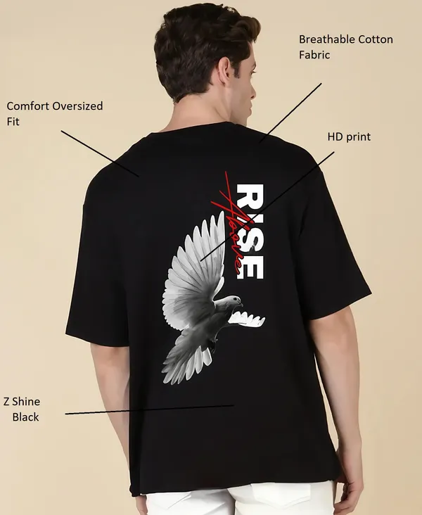 Black_Oversized_Printed_Half_Sleeve_Cotton_T-Shirt_For_Men