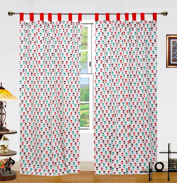 Pack_of_2_Cotton_Red_Mini_Floral_Multi_Printed_Tab_Top_Curtain_Set_for_Window_and_Door