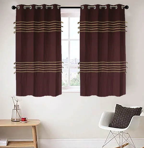 Pack_of_2_Cotton_Brown_Boho_Braids_Collection_Curtain_Set_for_Window_and_Door