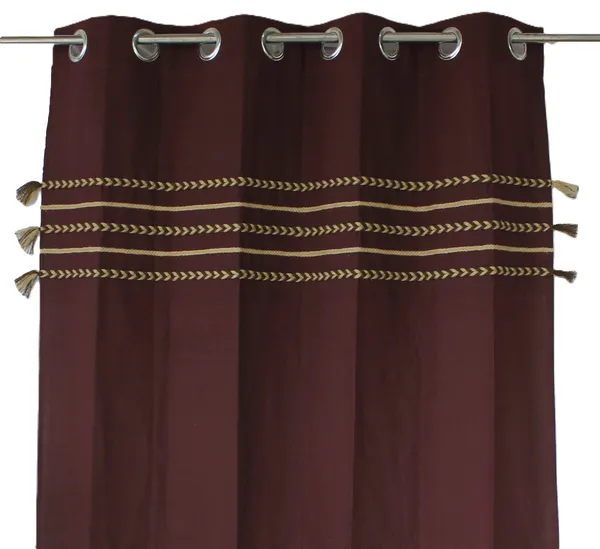Pack_of_2_Cotton_Brown_Boho_Braids_Collection_Curtain_Set_for_Window_and_Door