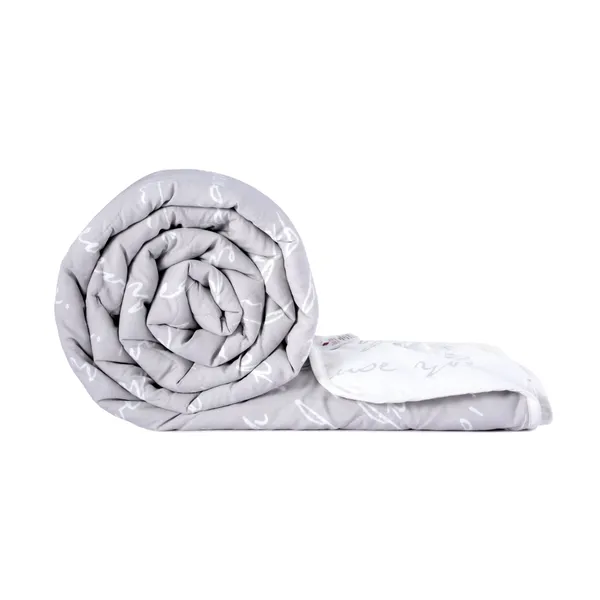 Text_Print_Single_Comforter_for_Mild_Winter_(Polyester,_Grey)