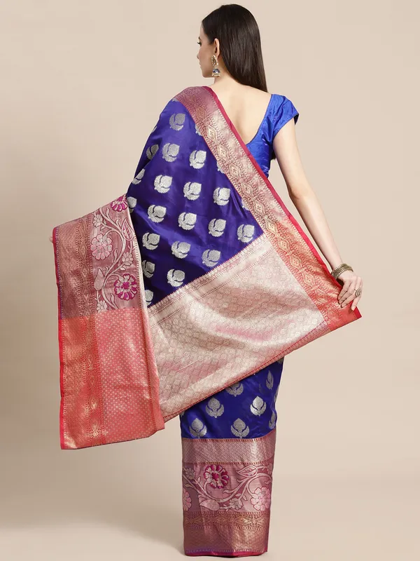 Blue_Art_Silk_Banarasi_Sarees_For_Women