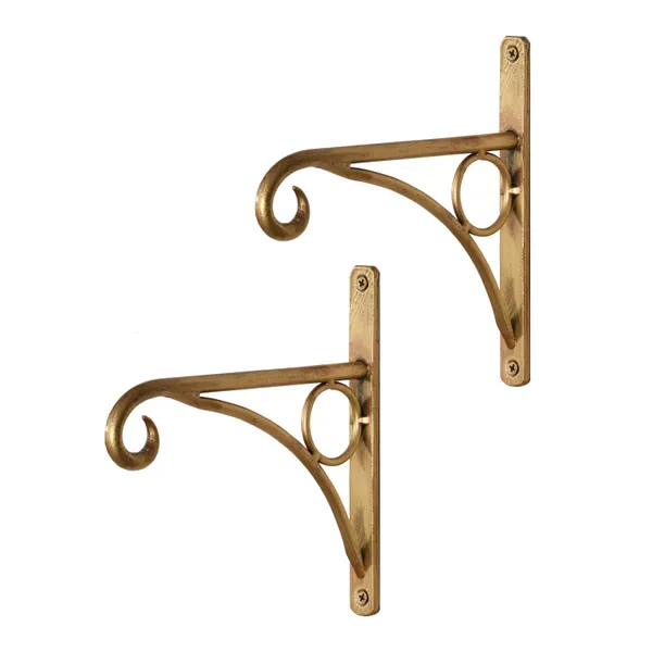 Pack_Of_2_Hand_Forged_Metal_Antique_Golden_Wall_Bracket_For_Hanging_Each_Size_L8_X_W1_X_H8_Inches