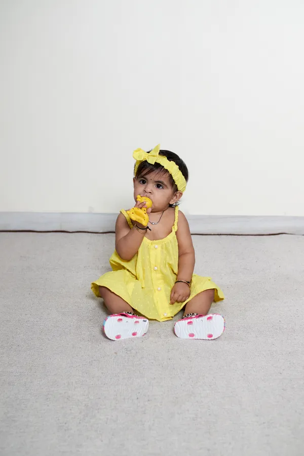 Yellow_Dress_For_Girls_|_Solid_Buttoned_Up_Cotton