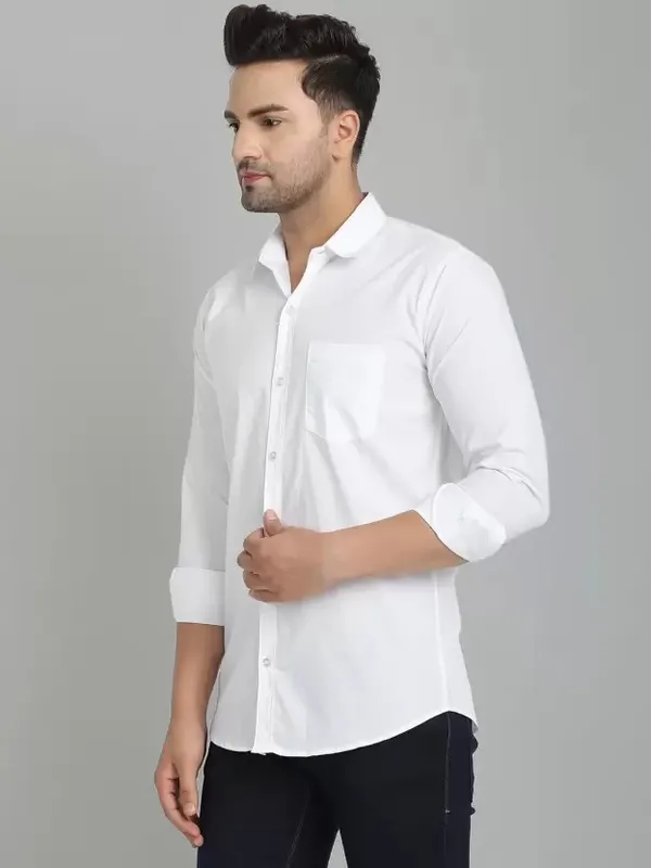 White_Color_Solid_Shirt
