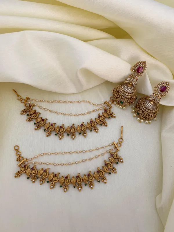 Peacock_design_matte_finish_Mattel_with_Jhumka