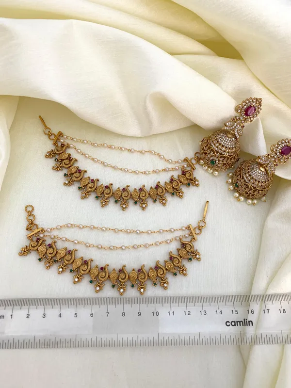 Peacock_design_matte_finish_Mattel_with_Jhumka