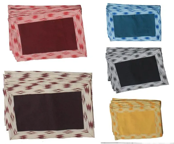 Pack_of_6_Piece_Cotton_Black_Pochampaaly_Weave_Ikat_Printed_Collection_Place_Mat_For_Dining_Room_and_Living_Room