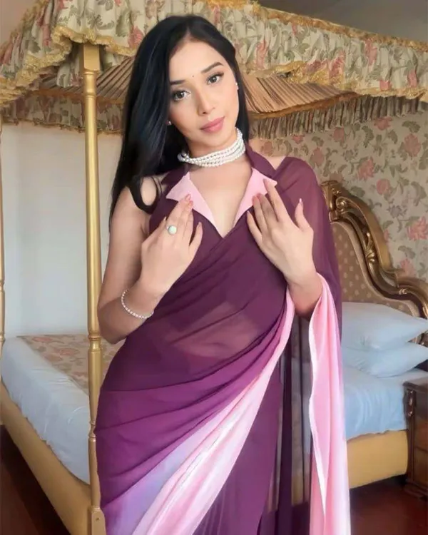 Wine_And_Calm_Pink_Colour_1-Minute_Ready_To_Wear_Georgette_Saree_With_Blouse_Piece