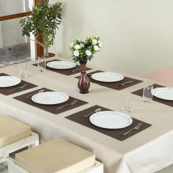 Homerz_Premium_Set_of_6_Table_Mat_for_Dining_Table,_45_x_30_cm,_Washable_and_Anti_Skid,_Soft_and_Durable_(Brown)