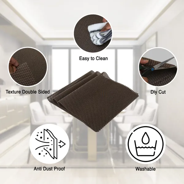 Homerz_Premium_Set_of_6_Table_Mat_for_Dining_Table,_45_x_30_cm,_Washable_and_Anti_Skid,_Soft_and_Durable_(Brown)
