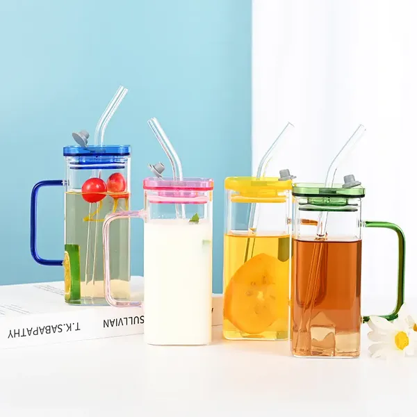 Premium_Squre_Can_Glass_Tea_and_Coffee_Sipper_Tumbler_Coffee_Mug_With_Colored_Handle__and_Glass_Starw-_400ml-_Glass_Fruit_Juice_Milk_Soda_Water_Drinking_Glass_Mug_with_Starw_Cup_Set_of_1