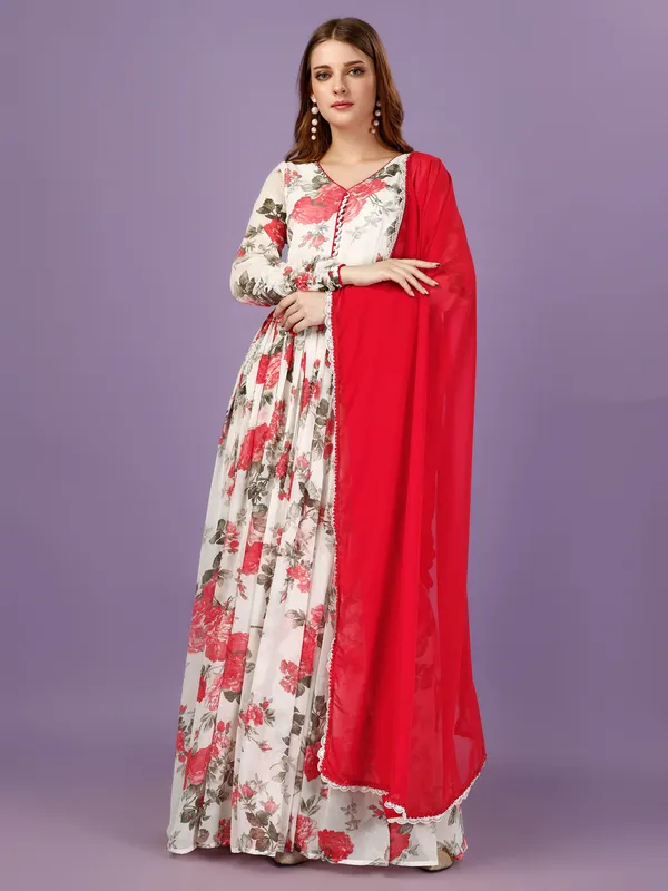 Fiesta_Bloom_Red_&_White_Floral_MexiDress_with_Dupatta