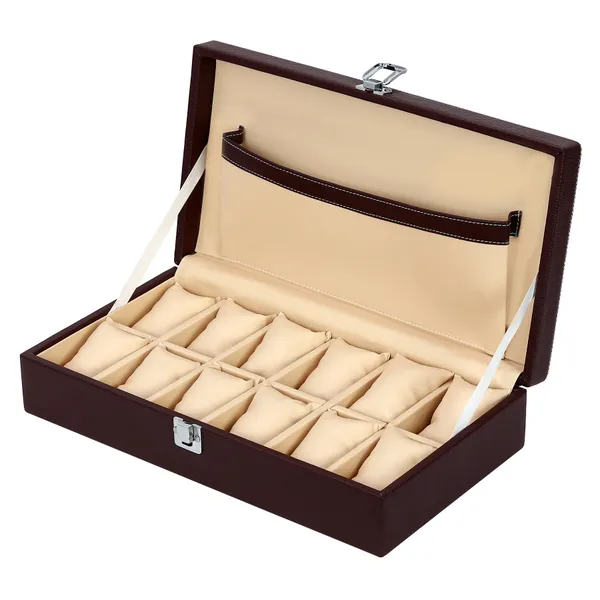 Watch_Box_Organizer_Holder_Jewelry_Accessories_Display_Storage_Case_Watch_Organiser_Collection_Box_12_Slots_In_PU_Leather_For_Men_Women_Brown_Color