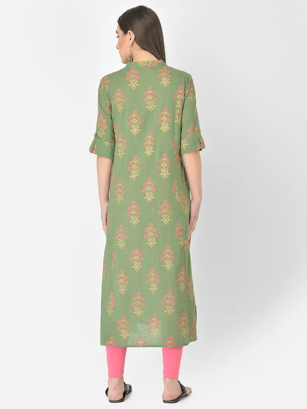 Green_Cotton_Floral_Printed_A-line_Kurta