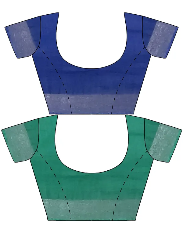 Cobalt_Blue_&_Mint_Green_women's_Bhagalpuri_Handloom_Cotton-Linen_Blend_Saree_With_Running_Unstiched_Blouse_Piece
