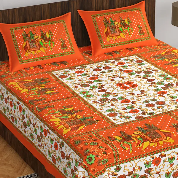 Jaipuri_Prints_Cotton_Double_Bedsheet_(Orange)