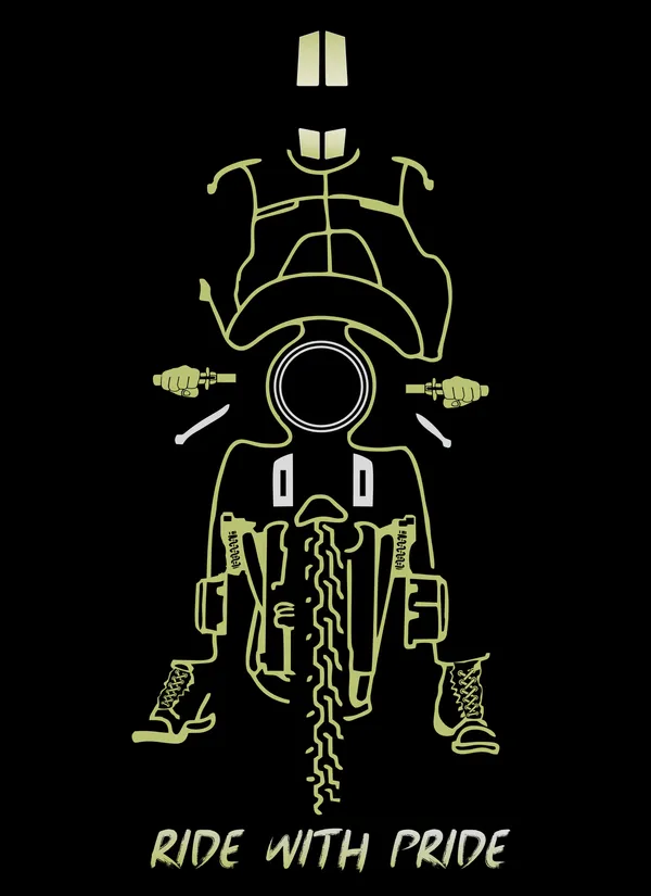 TOFFTEES_Black_Ride_With_Pride_Half_Sleeves_T-Shirt_|_HD_Print_With_100%_Cotton