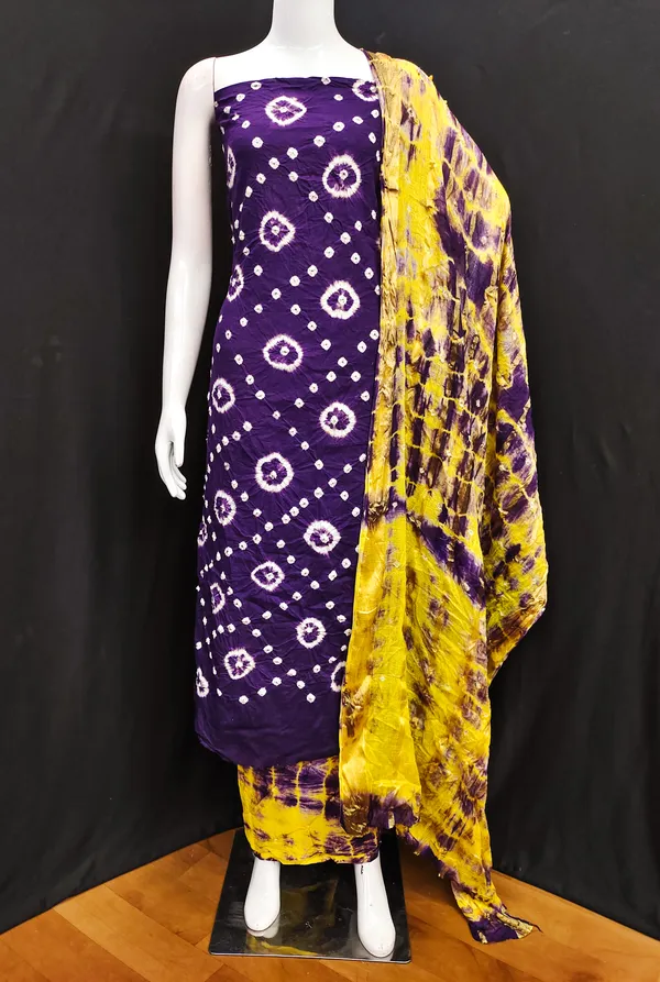Unstitched_Suit_Dress_Material_|_Suman_Pure_Cotton_Hand_Bandhej_Bandhani_|_Premium_Unstitched_Suit_Material_For_Her_|_4.50_Meter_Top_&_Bottom_With_2_Meter_Dupatta