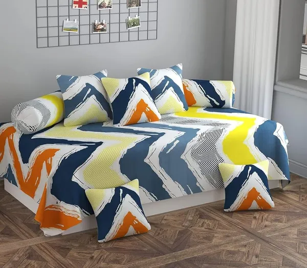 Supersoft_Cotton_220tc_Combo_of_8_Pcs_Diwan_Set_Covers_and_Double_Bed_Bedsheet_with_2_Pillow_Covers_-_Multicolor