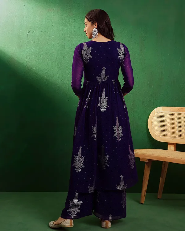 Purple_Milky_Georgette_Zari_Embroidered_With_Foil_Printed_Alia_Cut_Kurta_With_Palazzo_Set