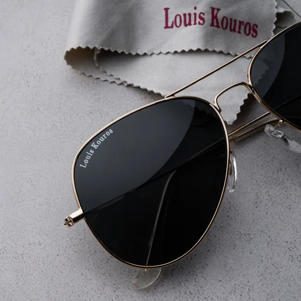 LOUIS_KOUROS__Black_Armstoner_Mirrored(Glass),_UV_Protection,_Toughened_Glass_Lens,_UV_Protection,_Night_Vision,_Aviator_Sunglasses_(62)__(For_Men_&_Women,_Black)