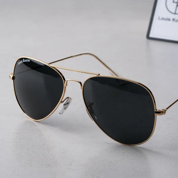 LOUIS_KOUROS__Black_Armstoner_Mirrored(Glass),_UV_Protection,_Toughened_Glass_Lens,_UV_Protection,_Night_Vision,_Aviator_Sunglasses_(62)__(For_Men_&_Women,_Black)