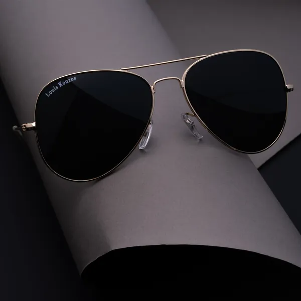 LOUIS_KOUROS__Black_Armstoner_Mirrored(Glass),_UV_Protection,_Toughened_Glass_Lens,_UV_Protection,_Night_Vision,_Aviator_Sunglasses_(62)__(For_Men_&_Women,_Black)
