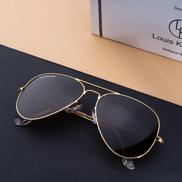 LOUIS_KOUROS__Black_Armstoner_Mirrored(Glass),_UV_Protection,_Toughened_Glass_Lens,_UV_Protection,_Night_Vision,_Aviator_Sunglasses_(62)__(For_Men_&_Women,_Black)