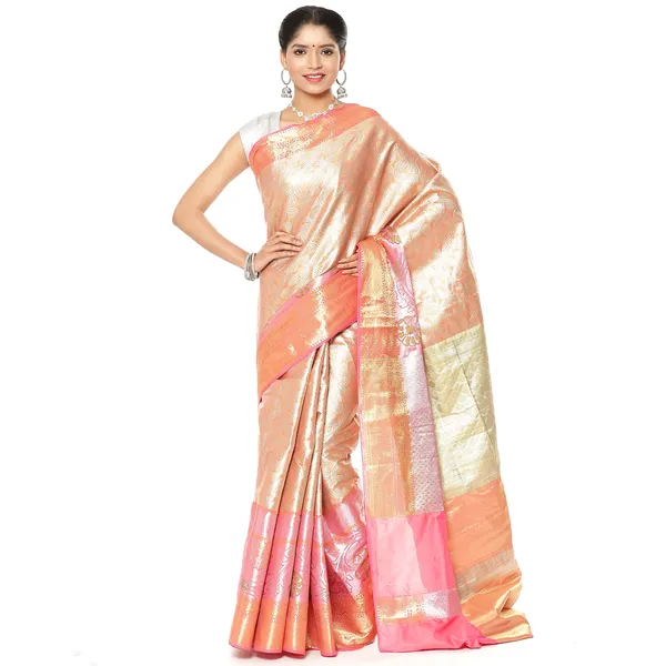 Light_Peach_Kanchi_Silk_Banarasi_Sarees_For_Women