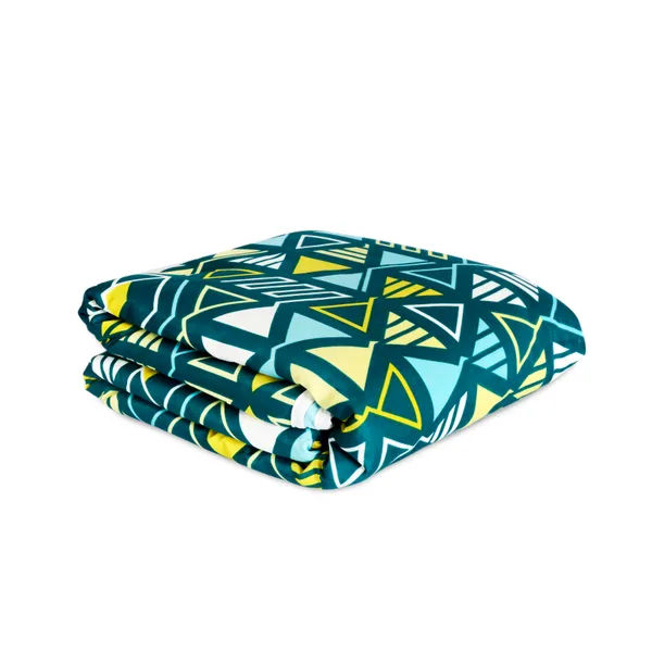 Geometric_Single_Dohar_for_AC_Room_(Polyester,_Green_and_Yellow)