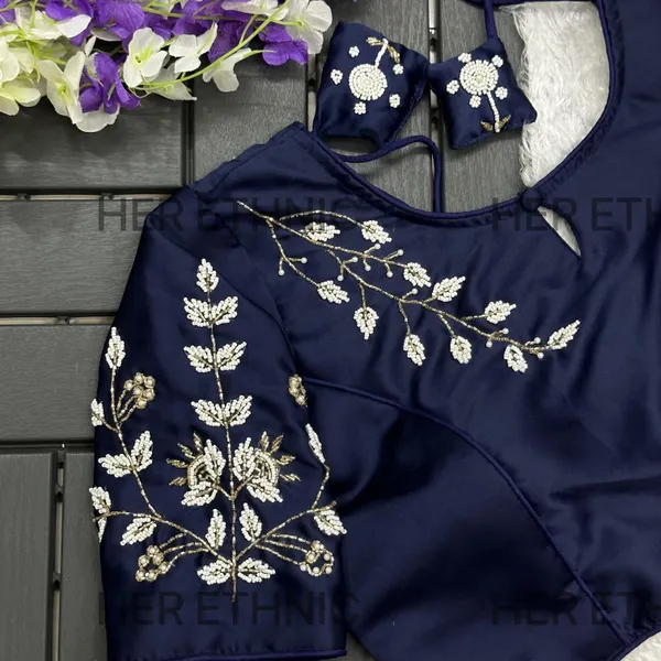 Navi_Blue__Women_Handwork_Boutique_Style_Blouse
