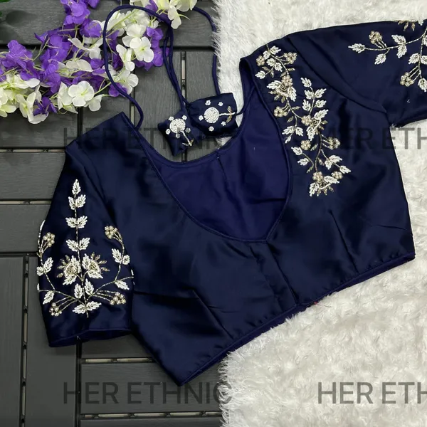 Navi_Blue__Women_Handwork_Boutique_Style_Blouse