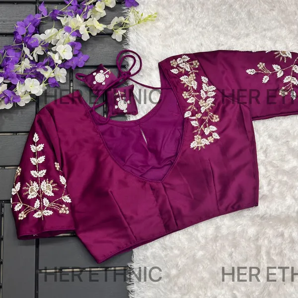 Wine_Pure_Silk_Handmade_Work_Cut_Work_Style