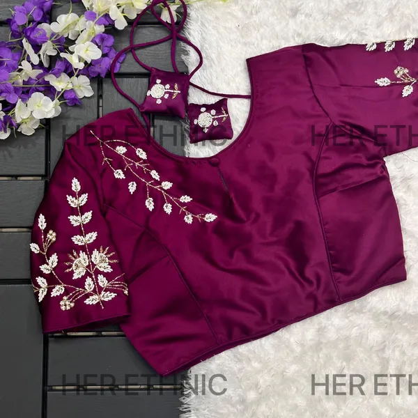 Wine_Pure_Silk_Handmade_Work_Cut_Work_Style