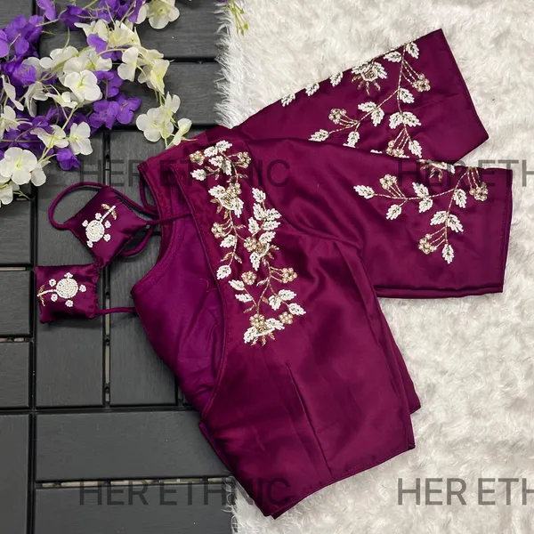 Wine_Pure_Silk_Handmade_Work_Cut_Work_Style