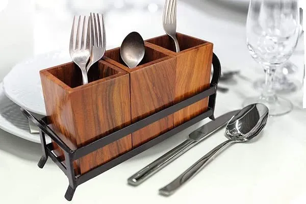 Wood_Rustic_Cutlery_Holder_Stand_With_3_Jars