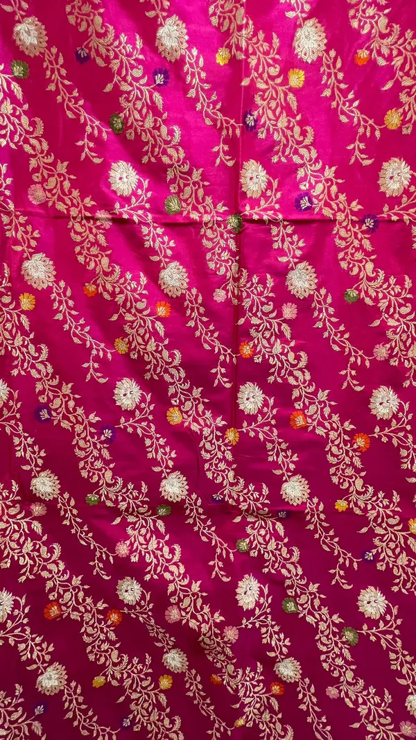 Humairah_Pure_Handloom_Pink_Katan_Silk_Kadhwa_Meenakari_Jangla_Zari_Aada_Jaal_with_Kadhwa_Pallu_Border_and_Pink_Stripe_Blouse