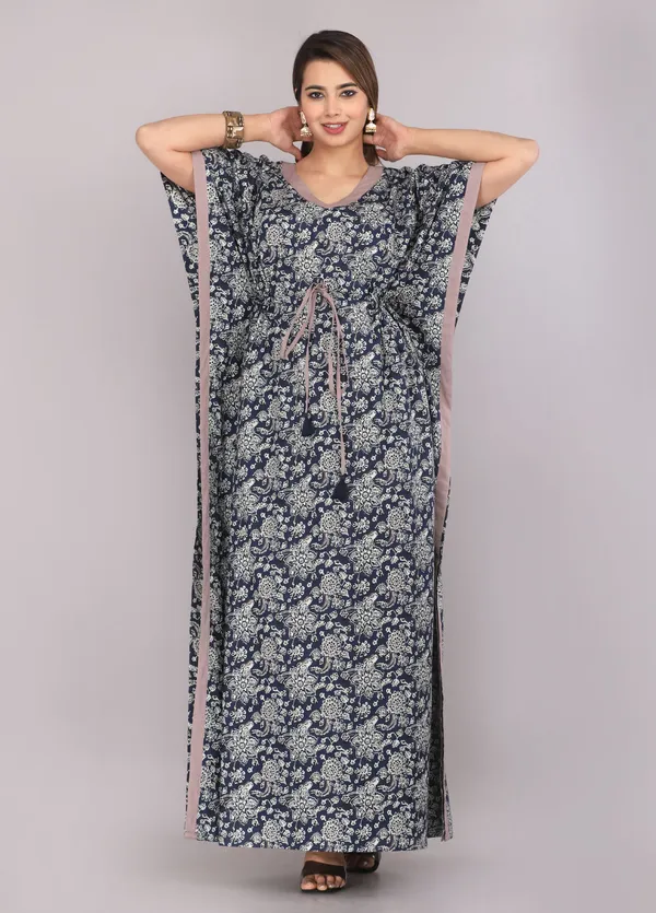 Navy_Blue_Pure_Cotton_Kaftan_For_Women