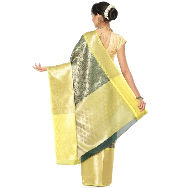 Green_Kanchi_Silk/Brocade_Banarasi_Sarees_For_Women