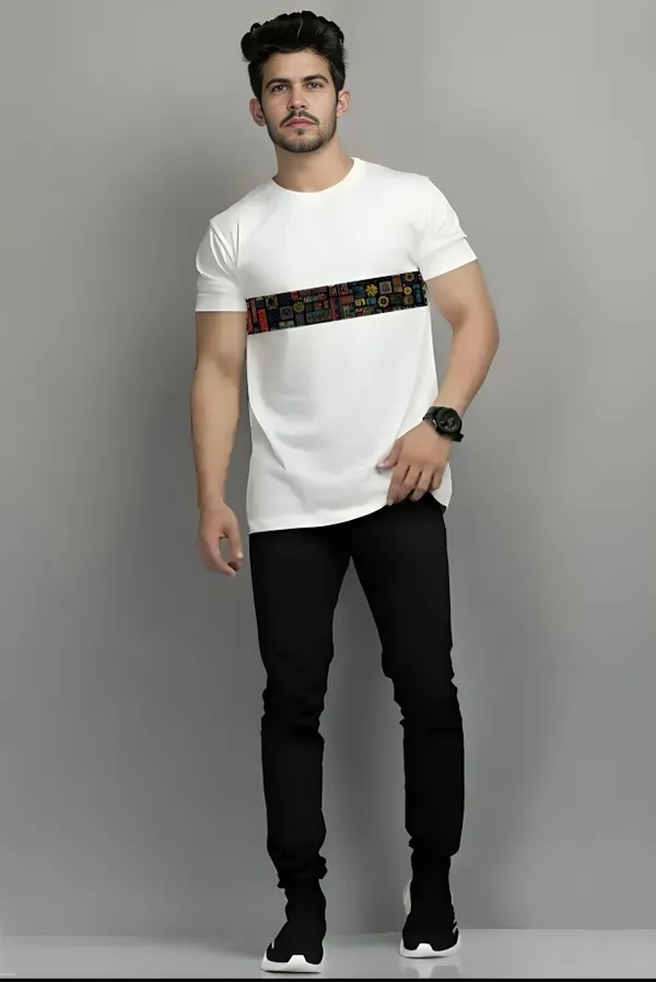 White_Printed_Half_Sleeve_Cotton_T-Shirt_For_Men