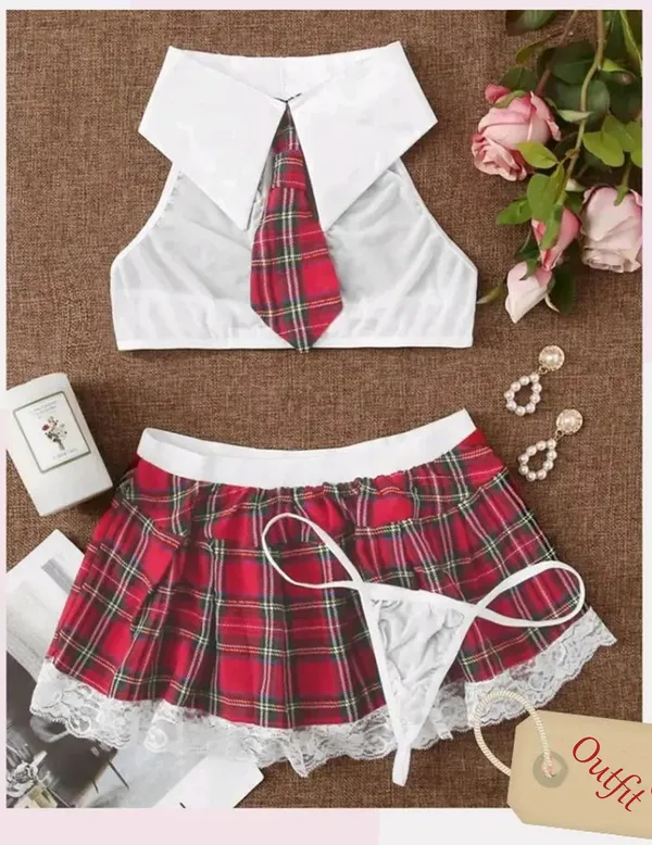 White_&_Red_School_Girl_Role_Play_Costume_For_Women