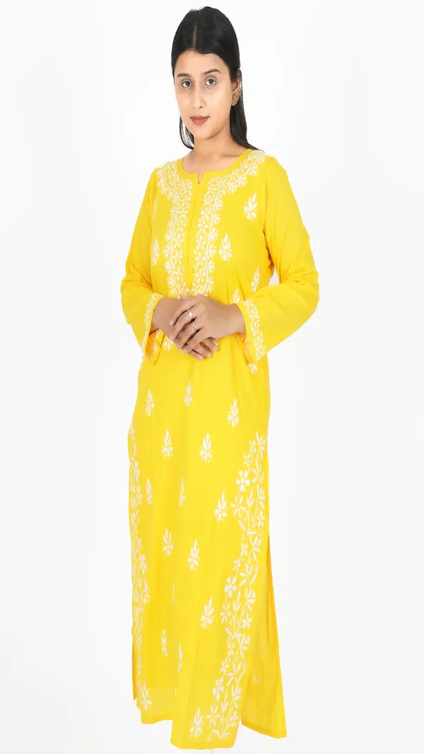 Yellow_Cotton_Casual_Long_Kurti_For_Women