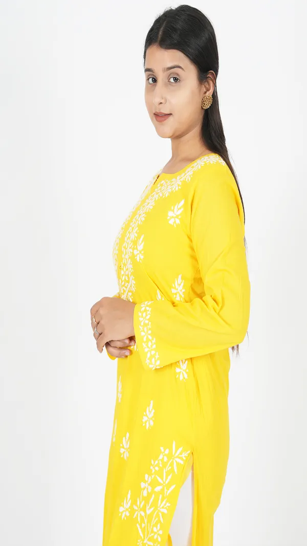 Yellow_Cotton_Casual_Long_Kurti_For_Women