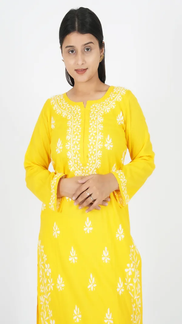 Yellow_Cotton_Casual_Long_Kurti_For_Women